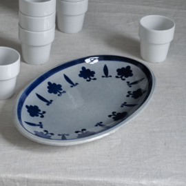 Serveerschaal - vintage -  ovaal - plat - groot - Boch La Louviere - Baltic