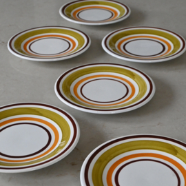 Bord - vintage - Italië - handbeschilderd - set van ZES