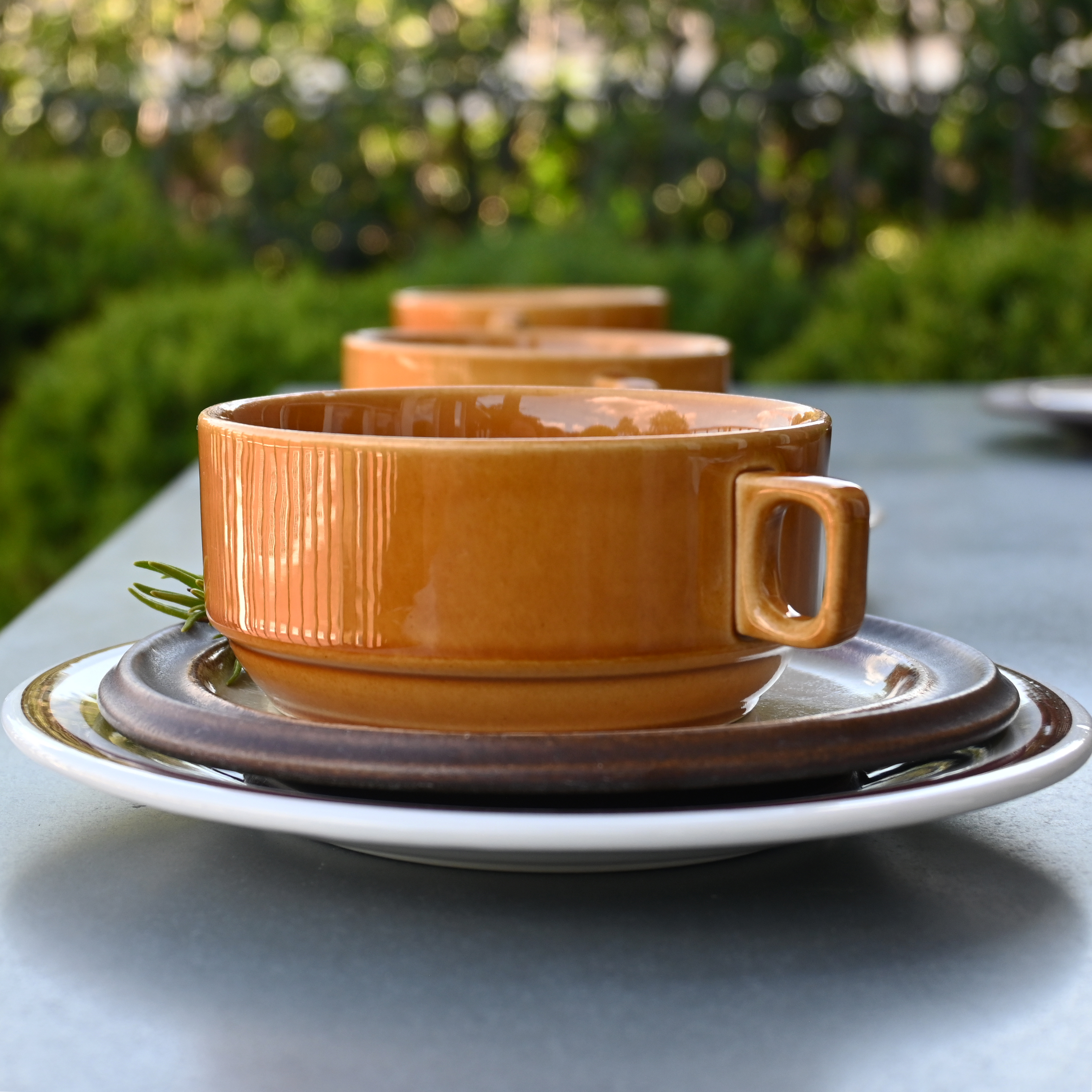 Soepkom - vintage - set van vier