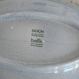 Schaal - Serveerschaal - vintage - plat - ovaal - Boch La Louvière -Baltic