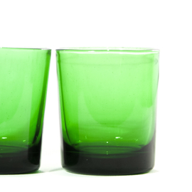 Glas - Waterglas - Waxinelichthouder - vintage - groen