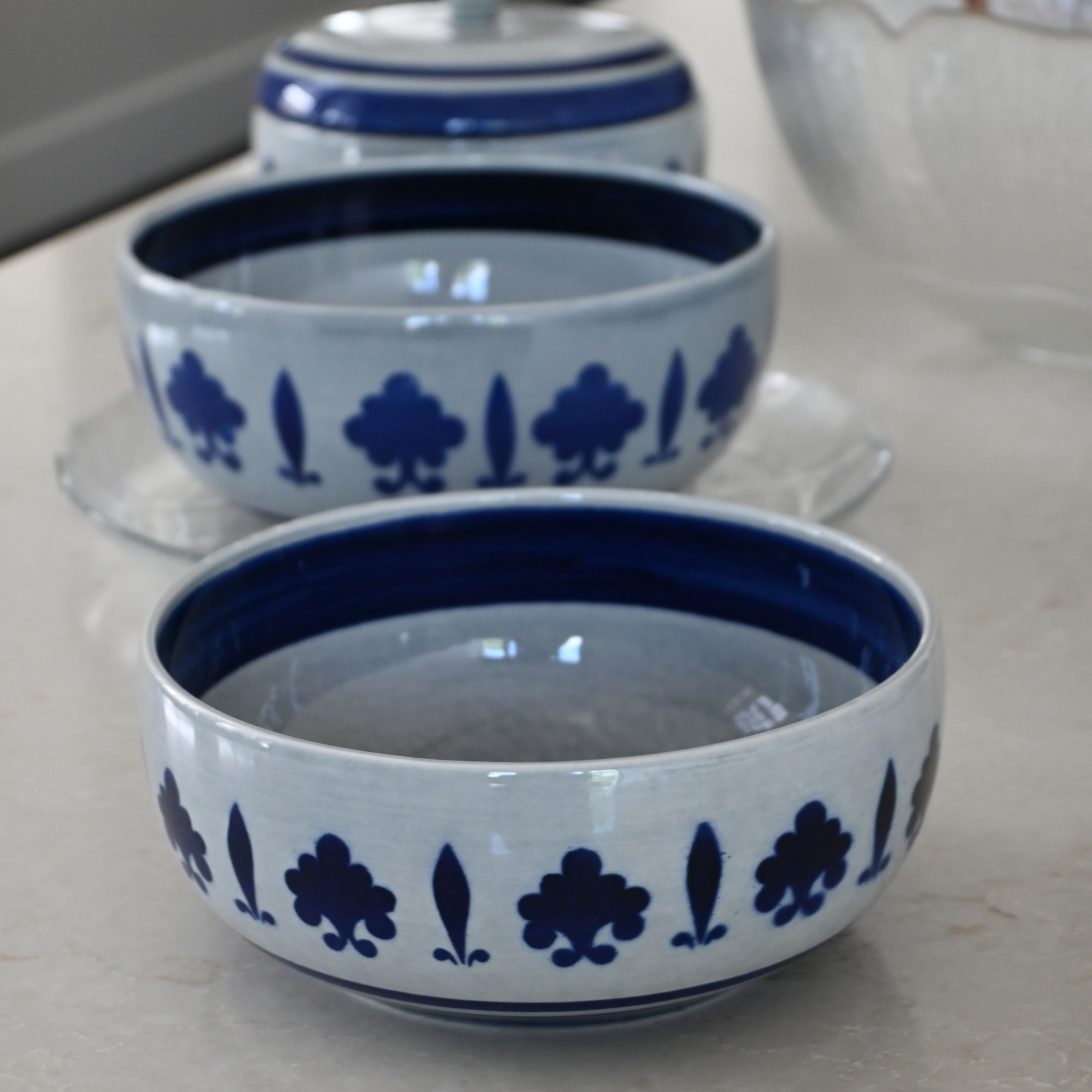 Serveerschaal - Saladeschaal - vintage - diep - Boch La Louvière - Baltic