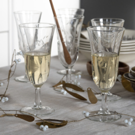 Champagne Flute - Glas - vintage - set van zes