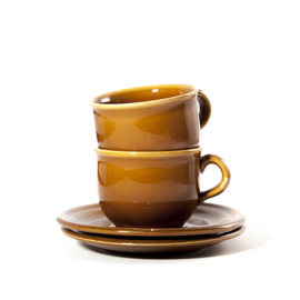 Kop en schotel - Espressokop - vintage - Kahla - set van twee