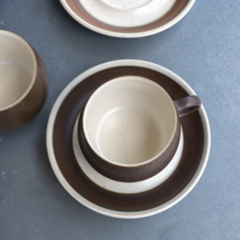 Kop en schotel - Cappuccino kop - vintage - Denby England - set van twee ( 2x 2 beschikbaar )