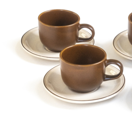 Kop en schotel - vintage - Koffie- Thee - Cappuccino - KIL nr 00713 - set van vier