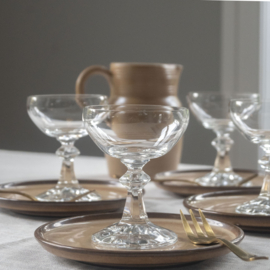 Coupe - Wijnglas - Glas - vintage - set van negen