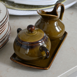 Suiker en melkset - Vierdelig - Set voor olie, zeezout en kruiden - vintage - St Clement France