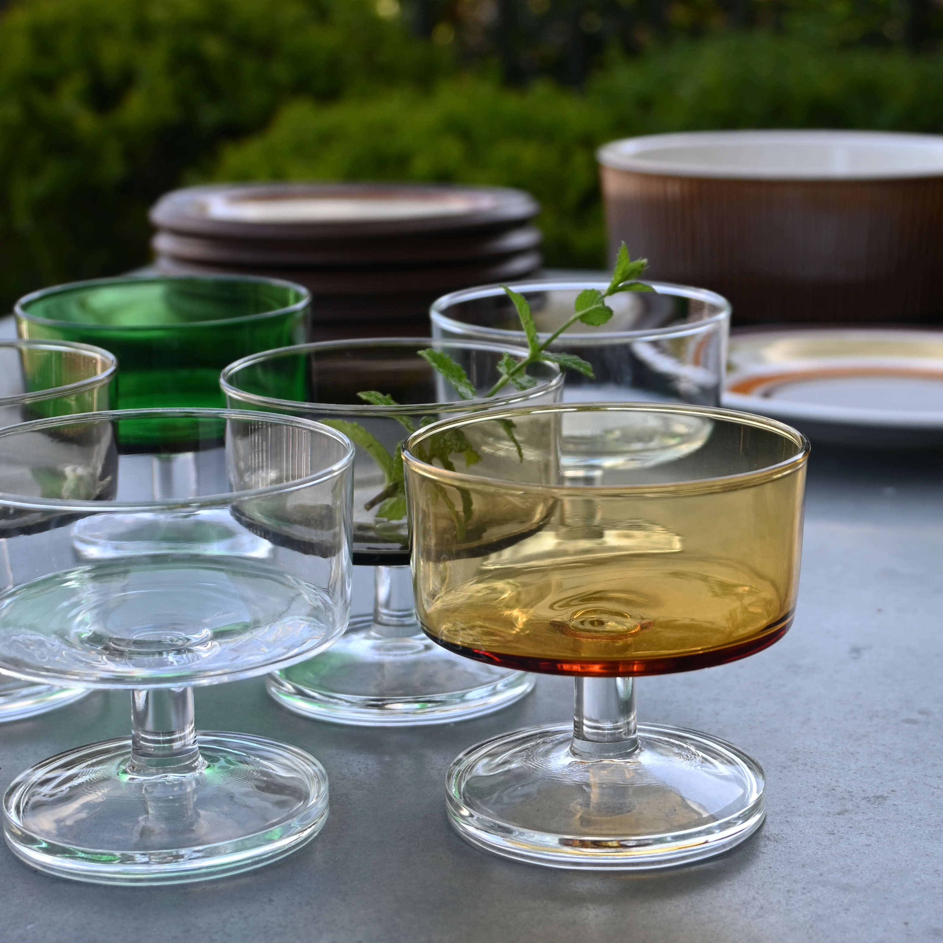 Glas - Coupe - Cavalier - vintage - groen - Luminarc