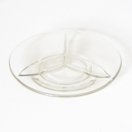 Schaaltje - vintage  - persglas - helder glas - vakverdeling