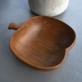 Saladeschaal - supergroot - vintage - Appel - teak