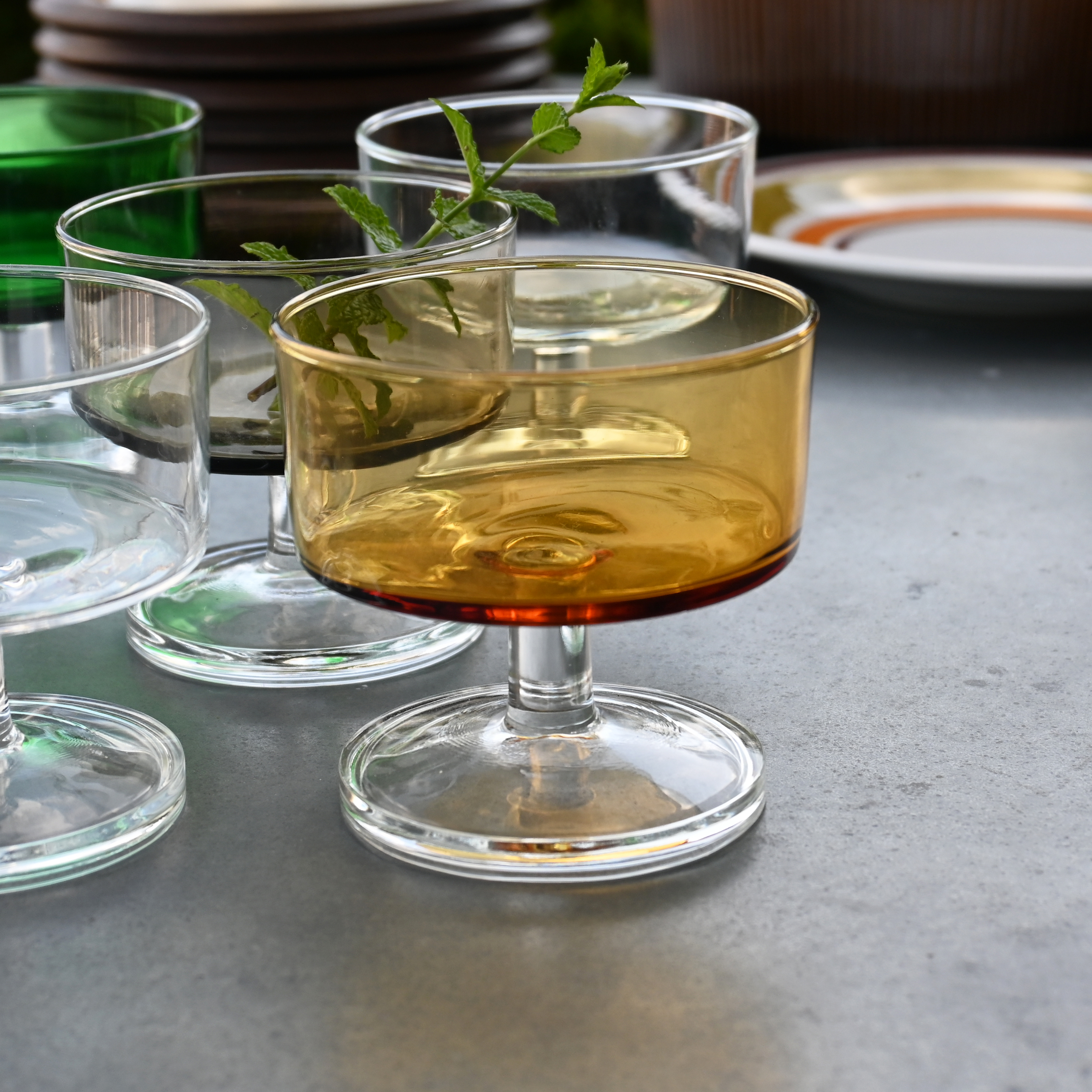 Glas - Coupe -  Cavalier - bruin - vintage - Luminarc