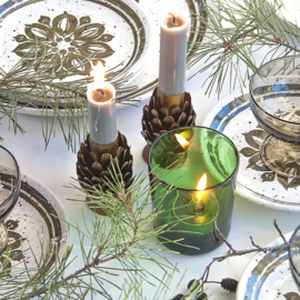 Glas - Waterglas - Waxinelichthouder - vintage - groen