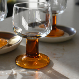 Wijnglas - Roemer - vintage - Amberkleurig - zeldzame vondst - set van ZES