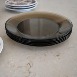 Bord - vintage - rookglas - Arcoroc - set van ZES