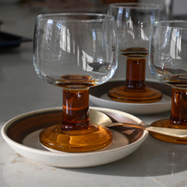 Wijnglas - Roemer - vintage - Amberkleurig - zeldzame vondst - set van ZES