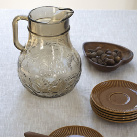 Karaf - vintage  - fruitreliëf - rookglas