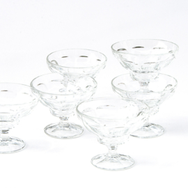 Coupe - Glas - vintage - set van zes (2x beschikbaar)