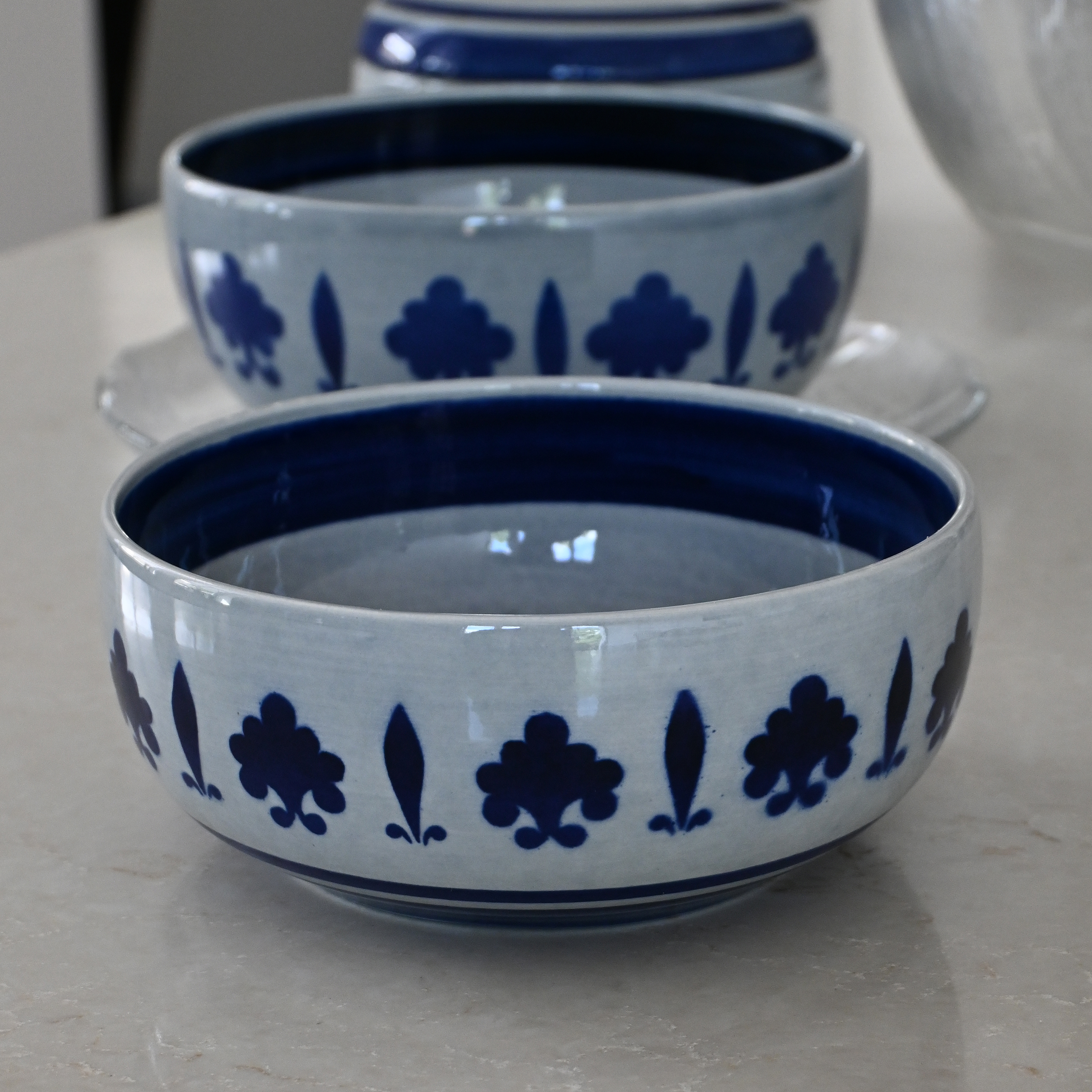 Serveerschaal - Saladeschaal - vintage - diep - Boch La Louvière - Baltic
