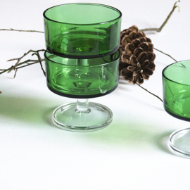 Glas - Coupe - Cavalier - vintage - groen - Luminarc