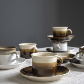 Kop en schotel - koffie - thee - vintage - Hitkari (6x beschikbaar)