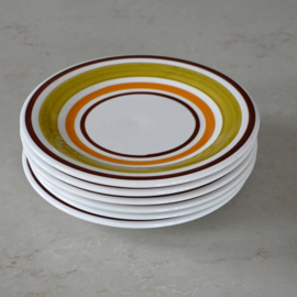 Bord - vintage - Italië - handbeschilderd - set van ZES