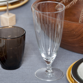 Glas op voet - vintage - set van drie