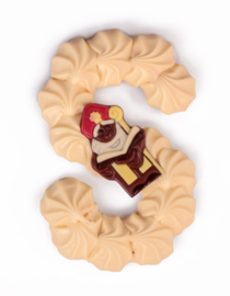 Chocoladeletter S wit