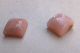 Opaal roze vierkant 6x6 mm zonder zetbakje.