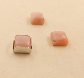 Opaal roze vierkant 6x6 mm
