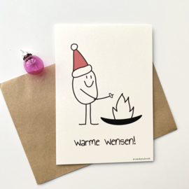 kerstkaart 'warme wensen'