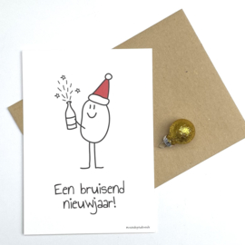 kerstkaart 'bruisend nieuwjaar'