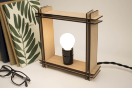 #LAMP No. 1 vierkant beuken - minimalistische dimbare tafellamp