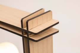 #LAMP No. 1 square beech – minimalistic dimmable table lamp