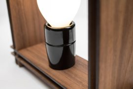 #LAMP No. 1 square walnut – minimalistic dimmable table lamp
