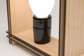 #LAMP No. 1 vierkant beuken – minimalistische dimbare tafellamp