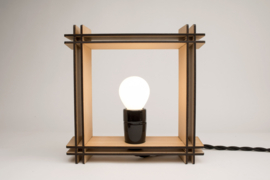 #LAMP No. 1 square beech – Minimalistic dimmable table lamp