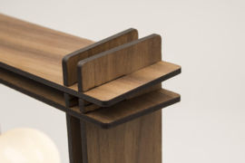 #LAMP No. 1 square walnut – Minimalistic dimmable table lamp