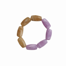 Armband Duo Color Beads Caramel/Lilac - Bybjor