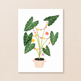 Postkaart Party Plant - Studio Kuukeluus
