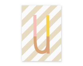 Postkaart letter U - Leonie van der Laan