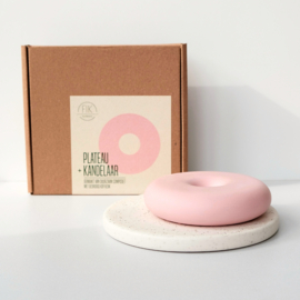 Plateau + Kandelaar Roze - FIK Design