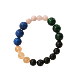Armband Colorfull Gemstone Beads Mix Green/Blue - Bybjor