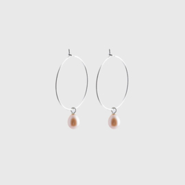 Pearl Creole Earrings Silver - Julia Otilia