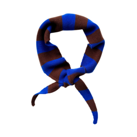 Mini Wool Chunky Stripe Scarf Cobalt/Coffee - Bybjor