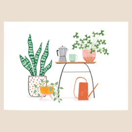 A4 Poster Planten & Koffie - Studio Kuukeluus