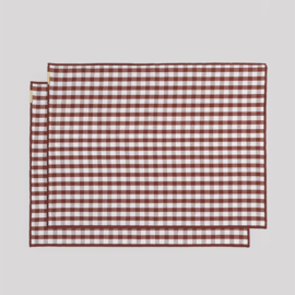 Placemats set van 2 Vichy Rood - Les Pensionnaires