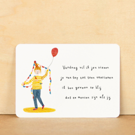 Postkaart Vandaag wil ik jou vieren - ninamaakt