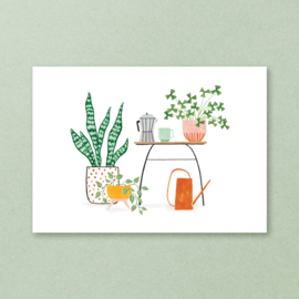 Postkaart Planten & Koffie - Studio Kuukeluus