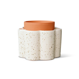 Paula Dubbele Plantenpot Gespikkeld Wit - Pepin